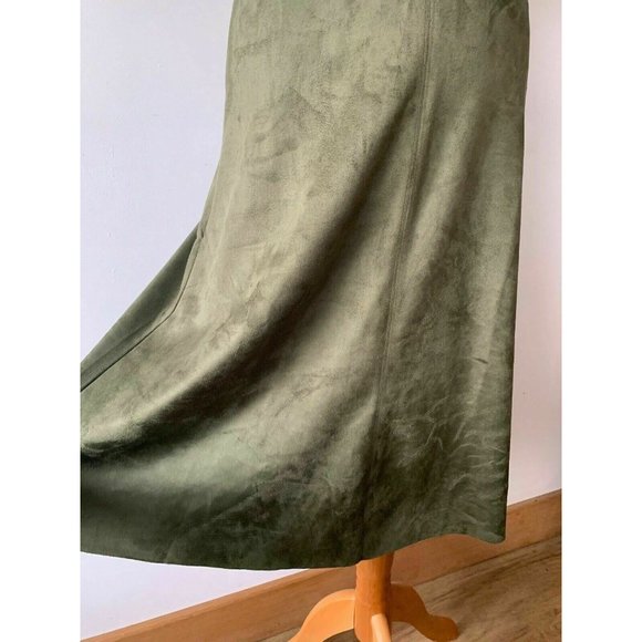 Sosandar Suedette Dress Size 10 Khaki Green - Picture 4 of 7